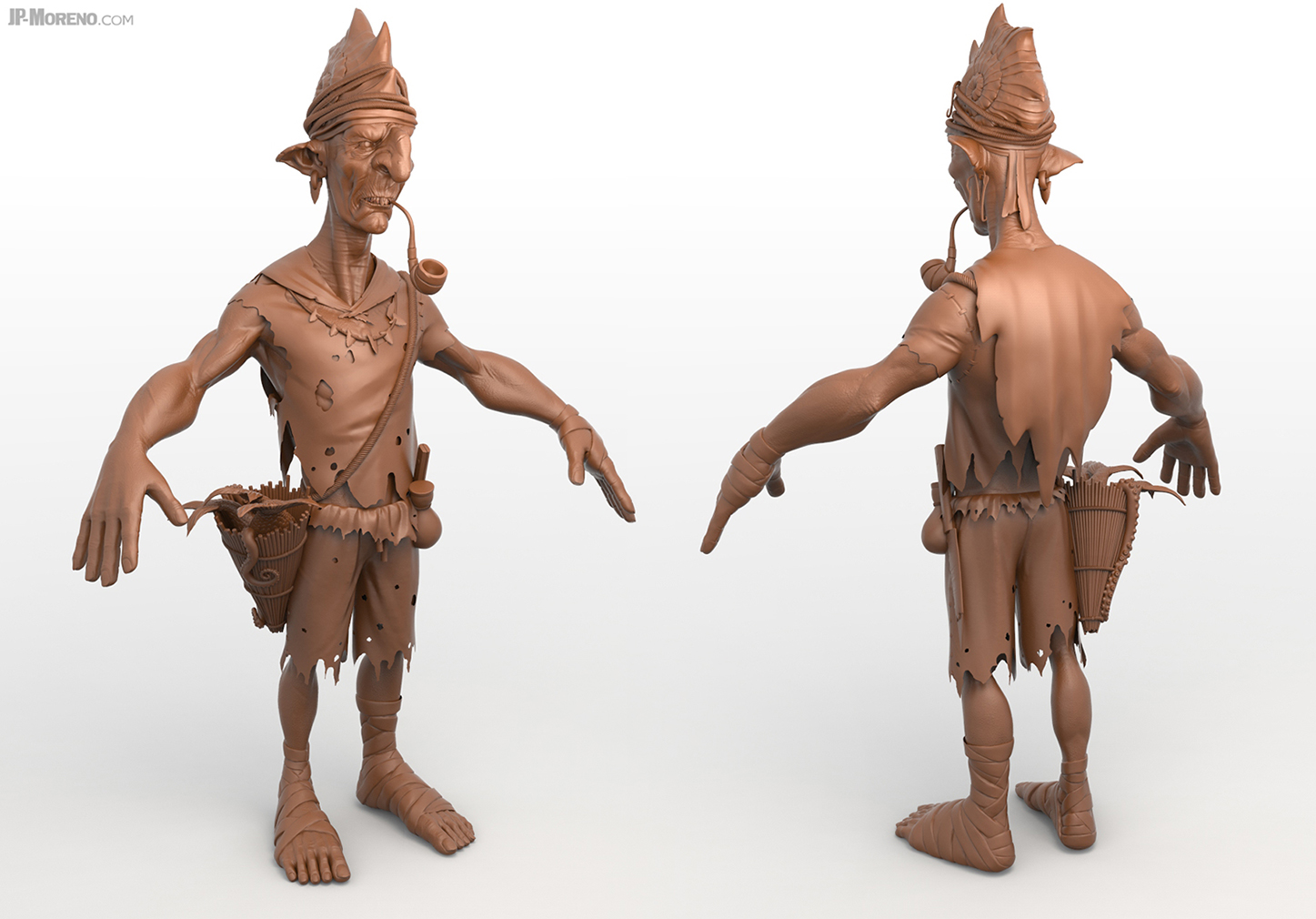 Goblin_Fisherman_ClayRender